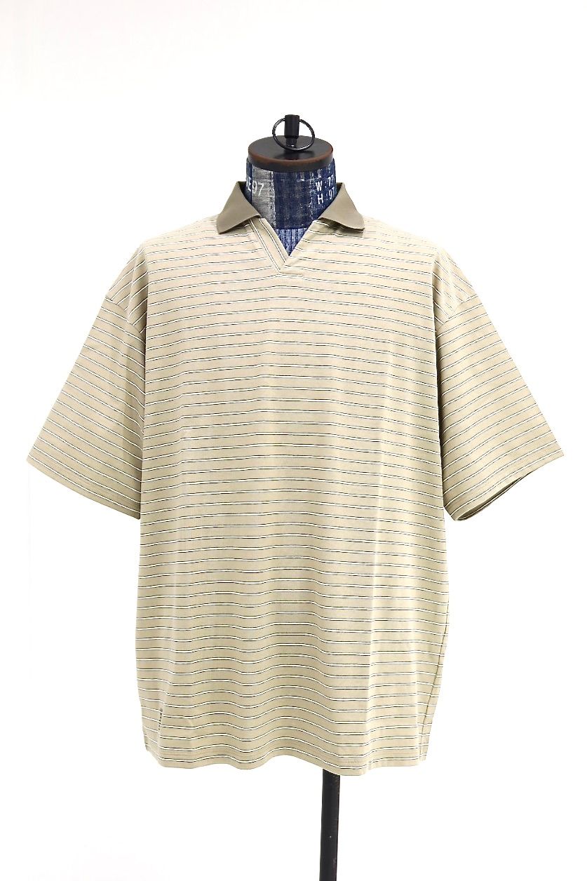 フレッシュサービス COMPACT BORDER V-NECK POLO(FSC262-70120)BEIGE☆5月23日(土)発売！