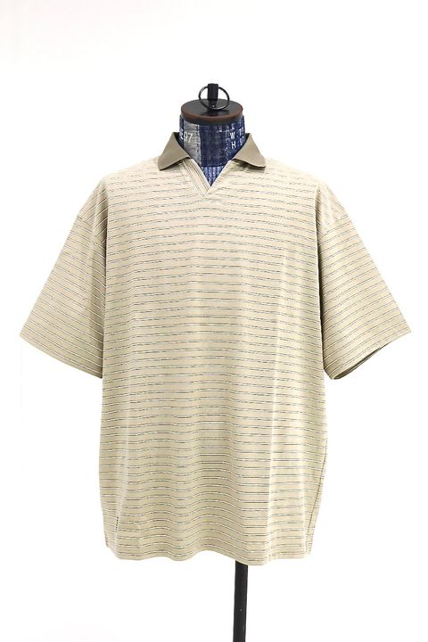 フレッシュサービス COMPACT BORDER V-NECK POLO(FSC262-70120)BEIGE☆5月23日(土)発売！