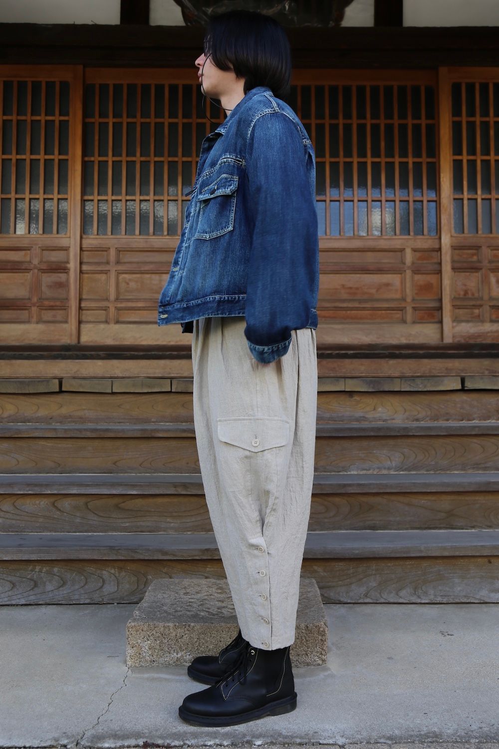 yohji yamamoto リネンジョッパーズパンツ(HD-P47-303-1A) style.2021.4.9.