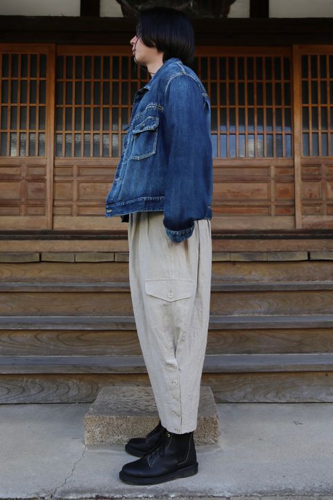 yohji yamamoto リネンジョッパーズパンツ(HD-P47-303-1A) style.2021.4.9.