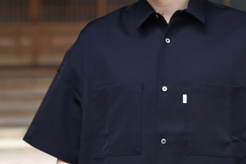 Graphpaper Selvage Wool S/S Oversized Box Shirt(GM212-50260) style.2021.6.19.