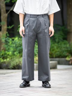 Graphpaper Westpoint Chino Wide Straight Trousers (GRAY) MARKスタイル