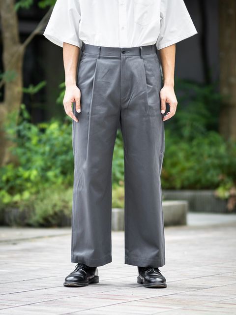 グラフペーパー   Westpoint Chino Wide Straight Trousers(GM263-40165B)C.GRAY☆8月15日(土)発売！
