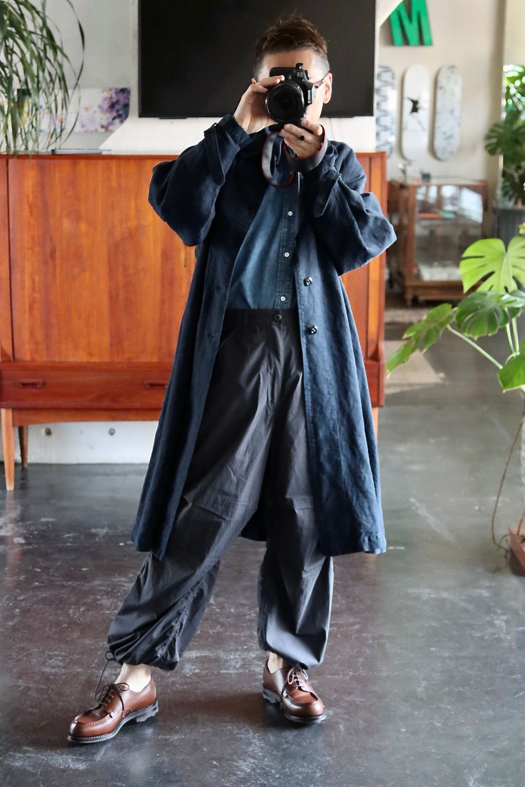 フラワーB ブルーグレイ ryo takashima motor cycle coat