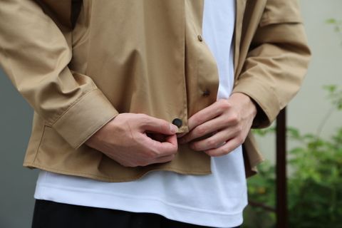 JieDa2020AW T/C FLAP SHIRT "BEIGE"(Jie-20W-SH07-B) style.2020.7.19.