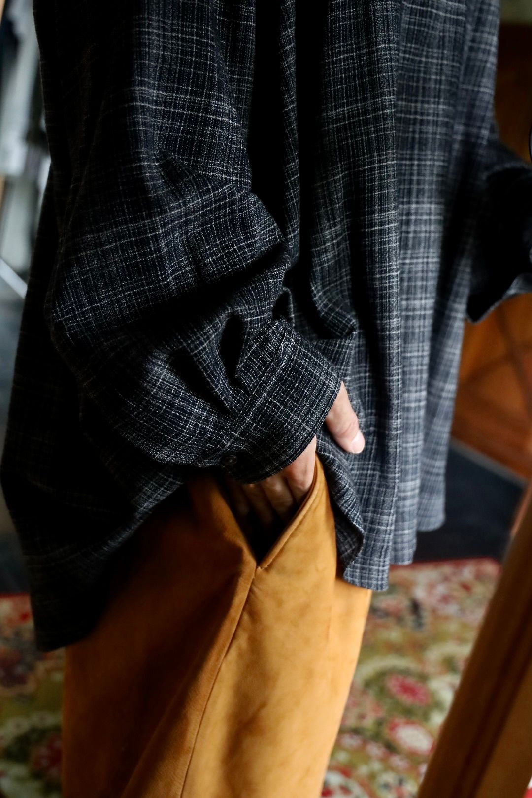 Graphpaper Extra Fine Wool Lawn L/S Sleeping Shirtスタイル