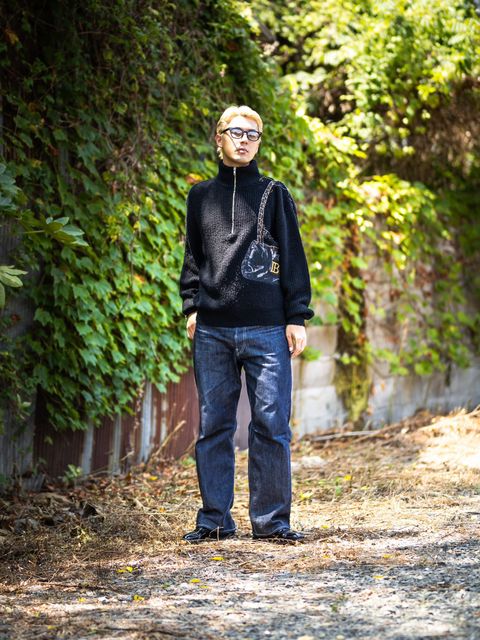 doublet TROMPE L’OEIL EMBROIDERY HALF ZIP KNIT  MARKスタイル