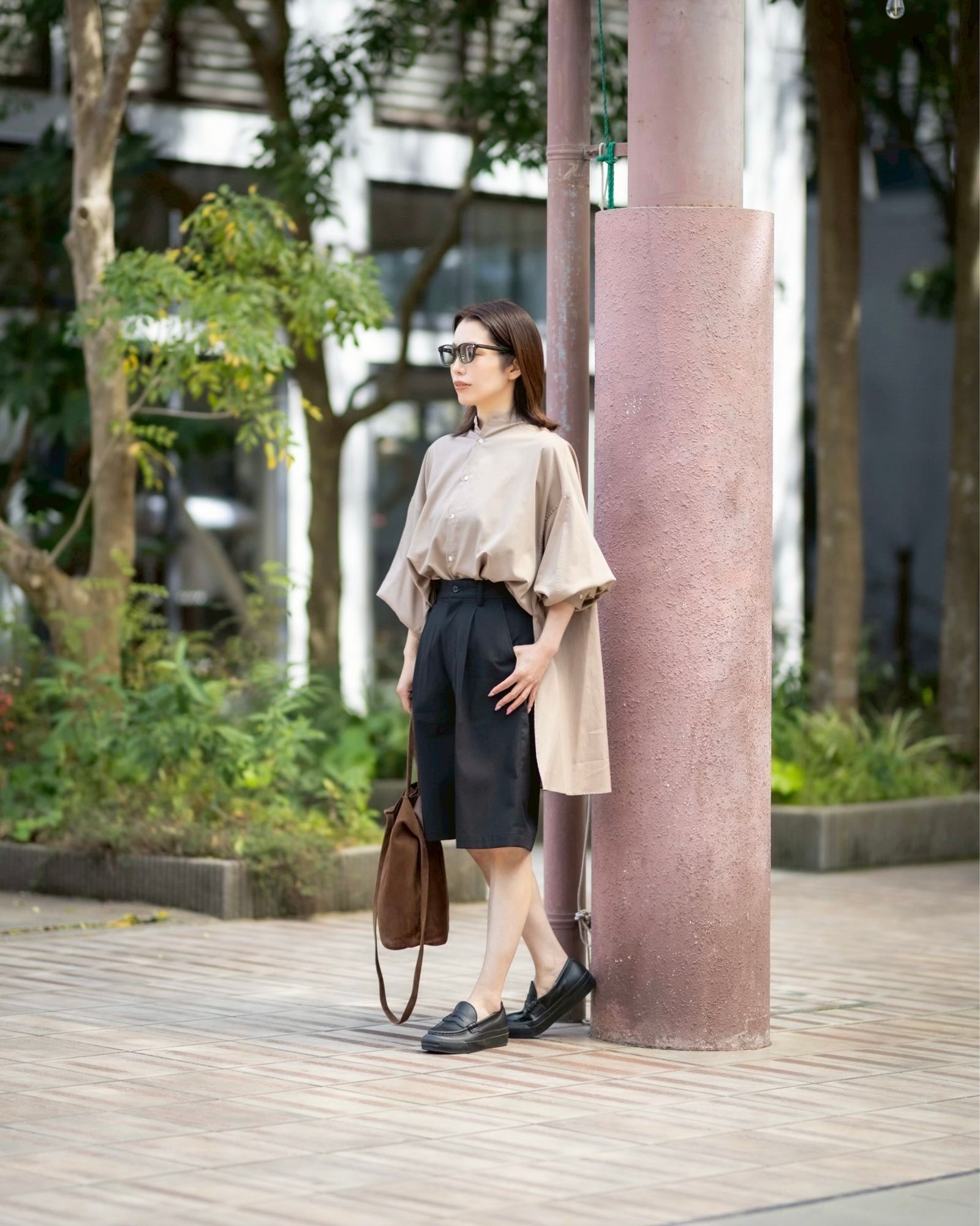 Graphpaper 新作Silicon Poplin Deep Slit Band Collar Shirt style.2026.04.07