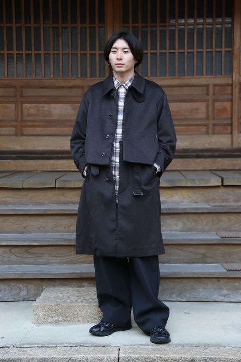 YOKE 新作 CASHMERE 3WAY BAL COLLAR SHARE COAT(YK20AW0134C)"DARK BROWN"style.2020.10.10.