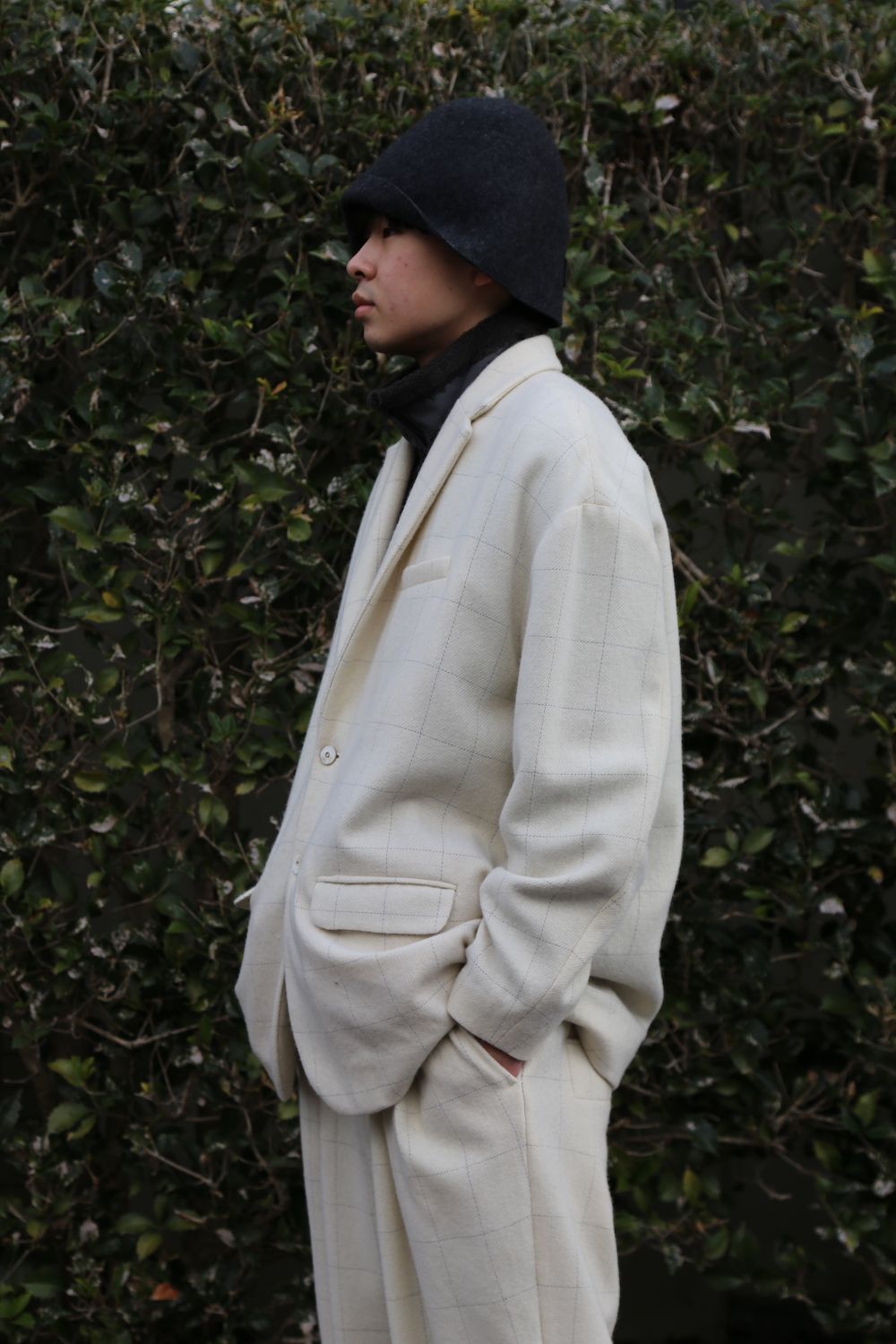 Dulcamara リフレクターツイードセットアップ"off White" style 2020.12.27.
