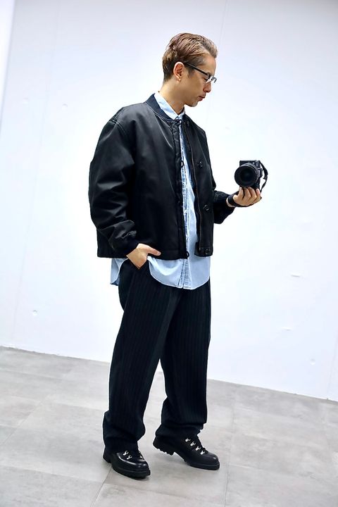 A.PRESSE Vintage Silk Bomber Jacketスタイル