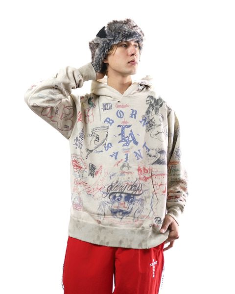 セントマイケル24SS フーディー Saint Mxxxxxx x Bornxraised LA HOODIE style 2024.2.22