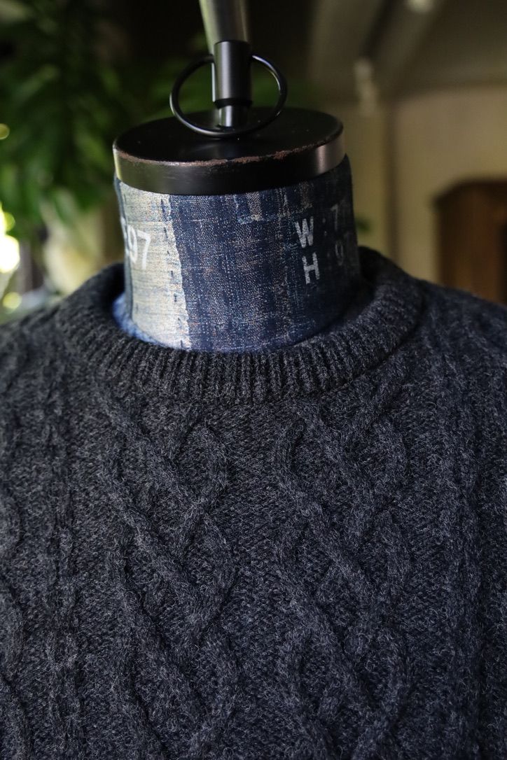 S.F.C 24FW エスエフシー CABLE CREW KNIT(SFCFW24KNO1)Black MIX☆11月16日(土)発売！