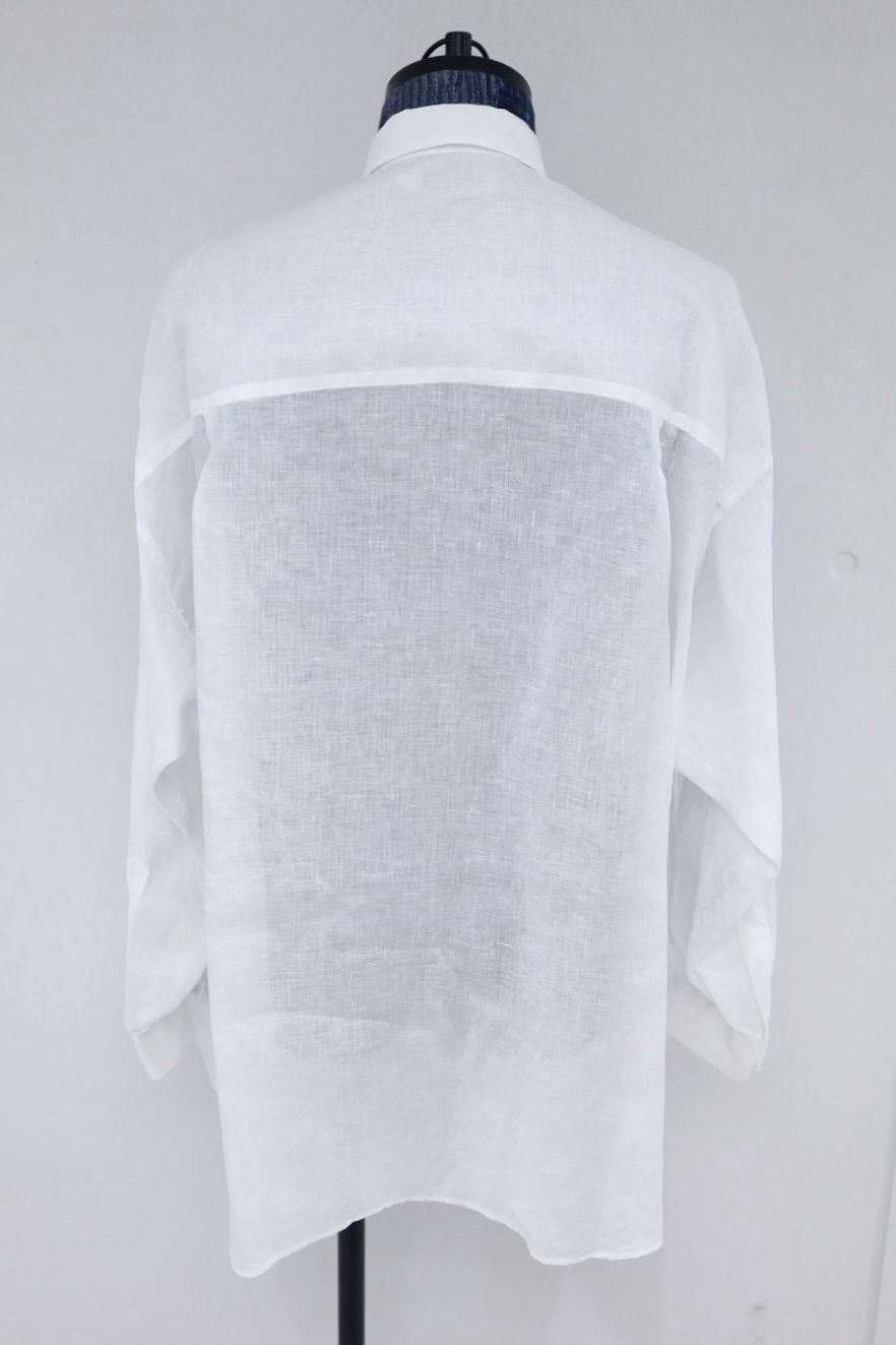 グラフペーパー Linen L/S Oversized Regular Collar Shirt(GM262-50039B)WHITE☆6月20日(土)発売！