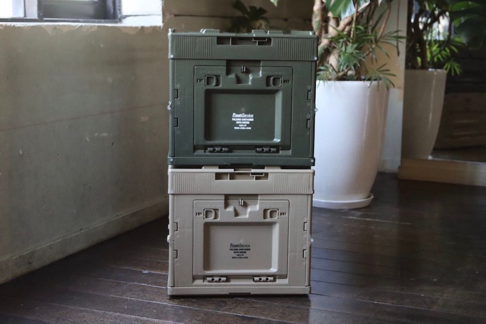 フレッシュサービス FOLDING CONTAINER w/2 DOORS "OLIVE"