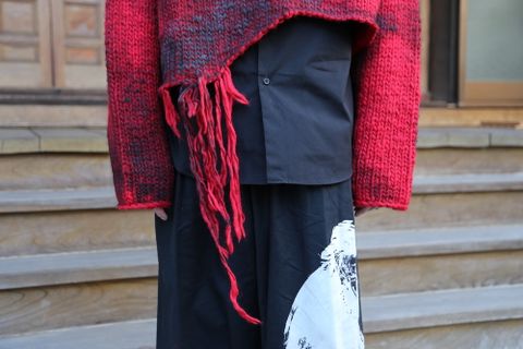 Yohji Yamamoto 朝倉ペイント手編タートルCニットstyle.10.1.