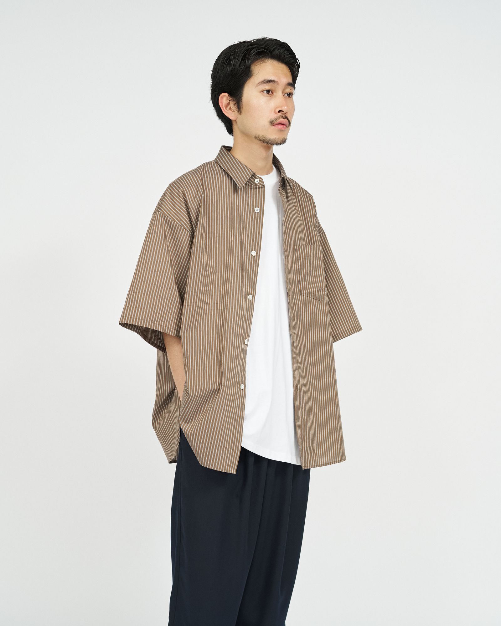 フレッシュサービス 26SS HRAFTeX® S/S STRIPE SHIRT(FSC262-50008)BROWN STRIPE☆5月30日(土)発売！