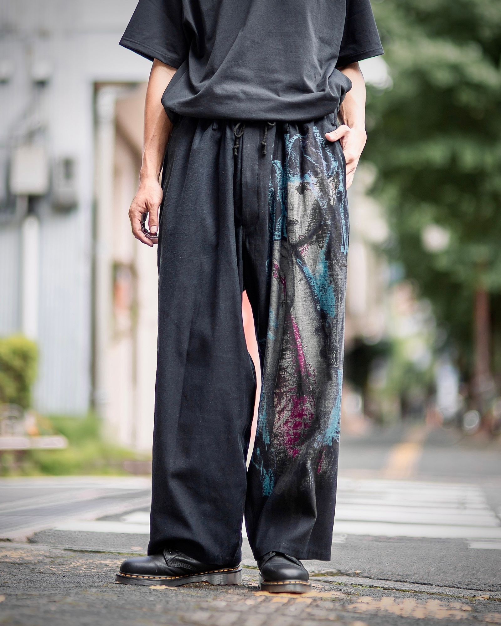 yohji yamamoto - 12本タックデニムパンツ (HO-P61-513)BLACK☆7