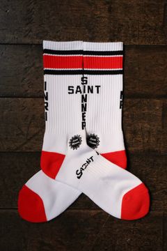 セントマイケル25SS SAINT SINNER SOCKS (SM-HR8-0000-107)RED