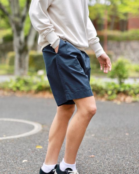 A.PRESSE High Density Weather Cloth Shorts "NAVY"スタイル
