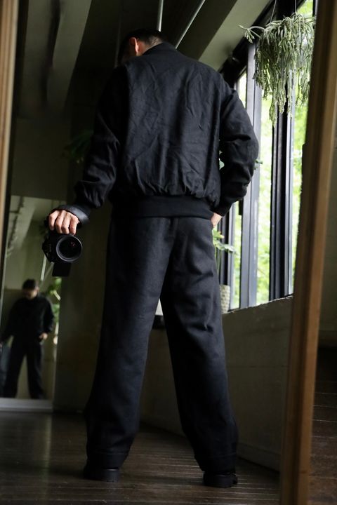 A.PRESSE Tweed Harrington Jacketスタイル