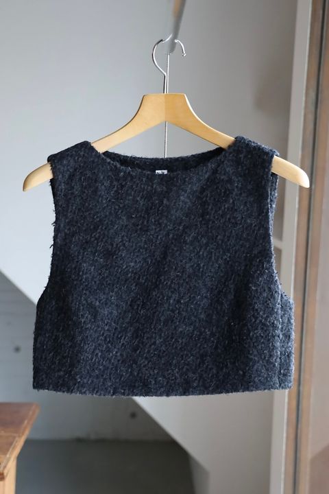 blurhms Women's 25FW Brushed Wool Vest(BHSW25F2Bwo)HeatherCharcoal☆新作発売！