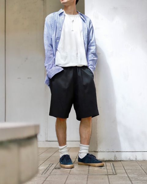 Graphpaper グラフペーパー Stretch Twill Slim Waisted Chef Shortsスタイル