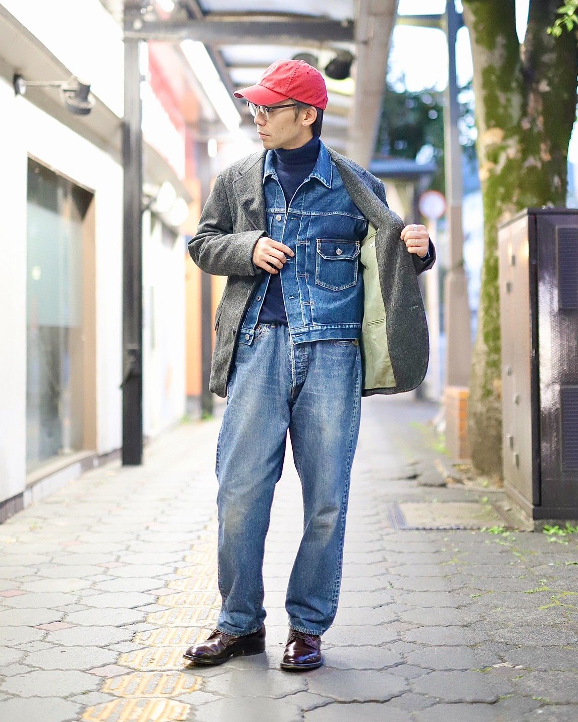 A.PRESSE 23FW Tweed Tailored Jacketスタイル