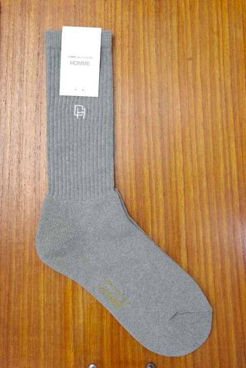 コムデギャルソンオム 綿パイル刺繍ソックス(HQ-K501-051)TOPグレー☆2月6日(金)発売！