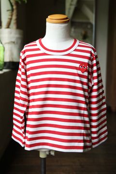 PLAY STRIPED Tシャツ キッズ(AX-T663-100) RED*KIDSサイズ