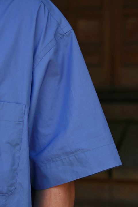 Graphpaper Broad Oversized S/S Regular Collar Shirt(GM212-50625B) style. 2021.5.30