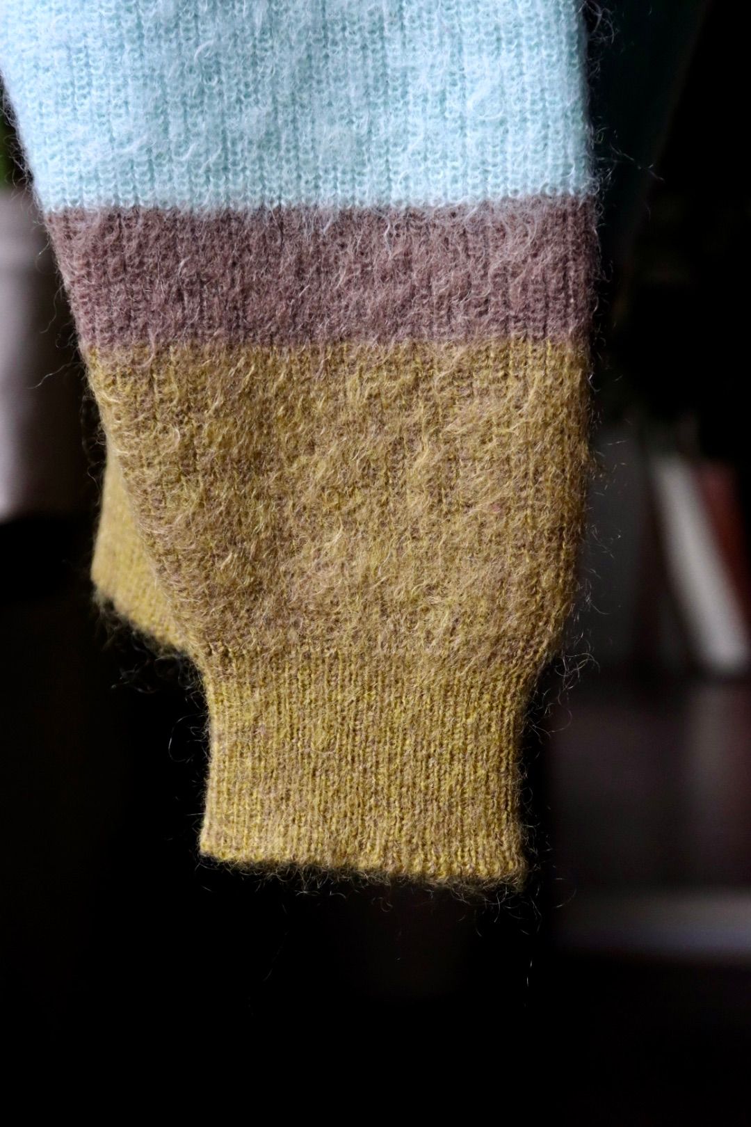 ヨーク23AW MOHAIR BORDER CREWNECK SWEATER(YK23FW0572S)PINK