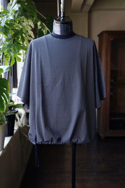イズネス25SS BALLOON BORDER SHORTSLEEVE T-SHIRT(25SS_46_31SSSH05-3)NAVY×WHITE border