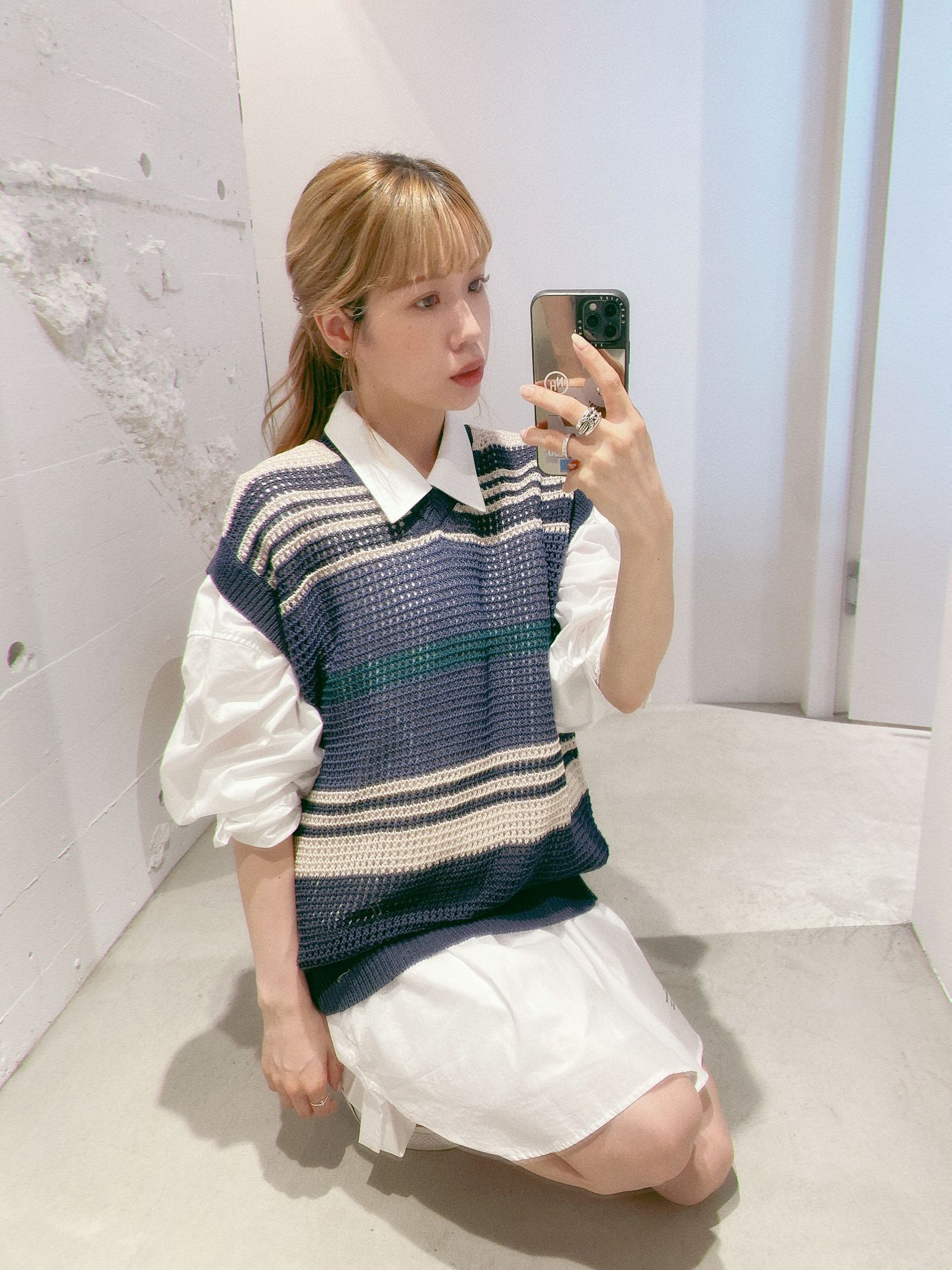 トップス BORDER MESH KNIT VEST YOKE YOKE/ヨーク/BORDER MESH KNIT VEST | GARDEN（ガーデン