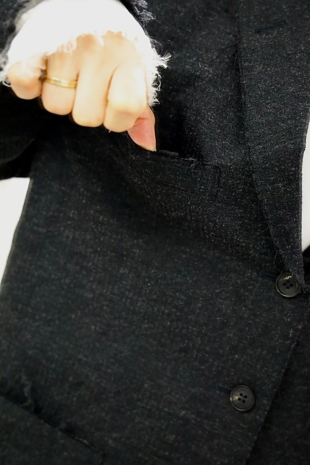 COMME des GARCONS HOMME ウールエステルヘリンボーンジャケットスタイル
