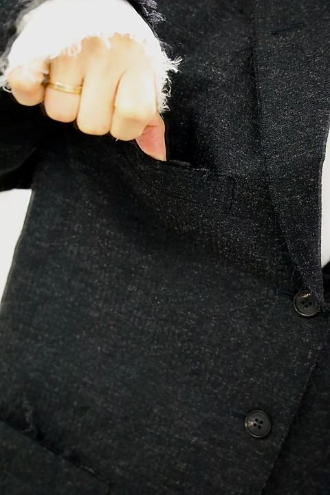 COMME des GARCONS HOMME ウールエステルヘリンボーンジャケットスタイル