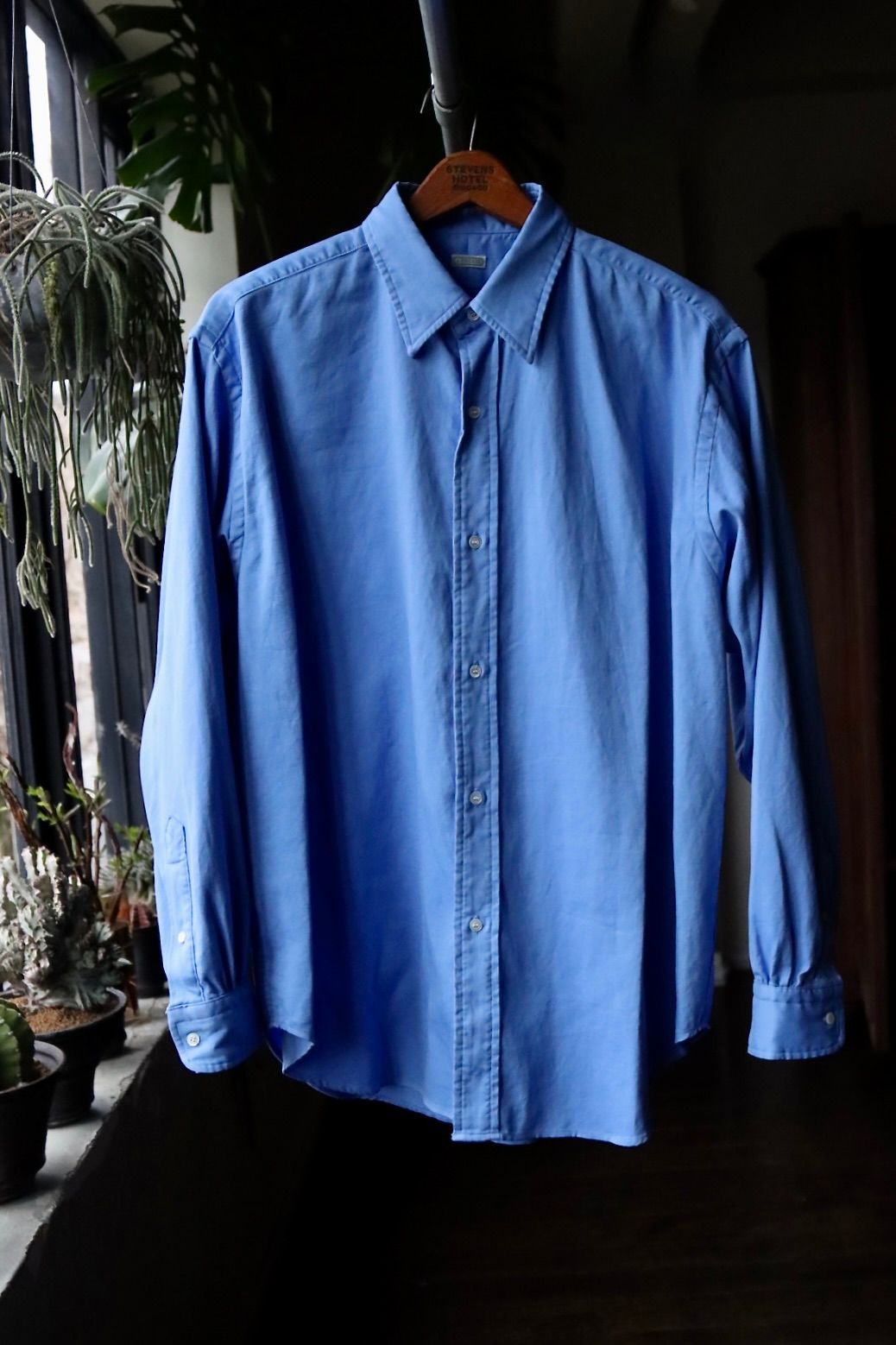 A.PRESSE - アプレッセ Double Weave TwillRegular Collar Shirt (24SAP-02-03H)BLUE  | mark