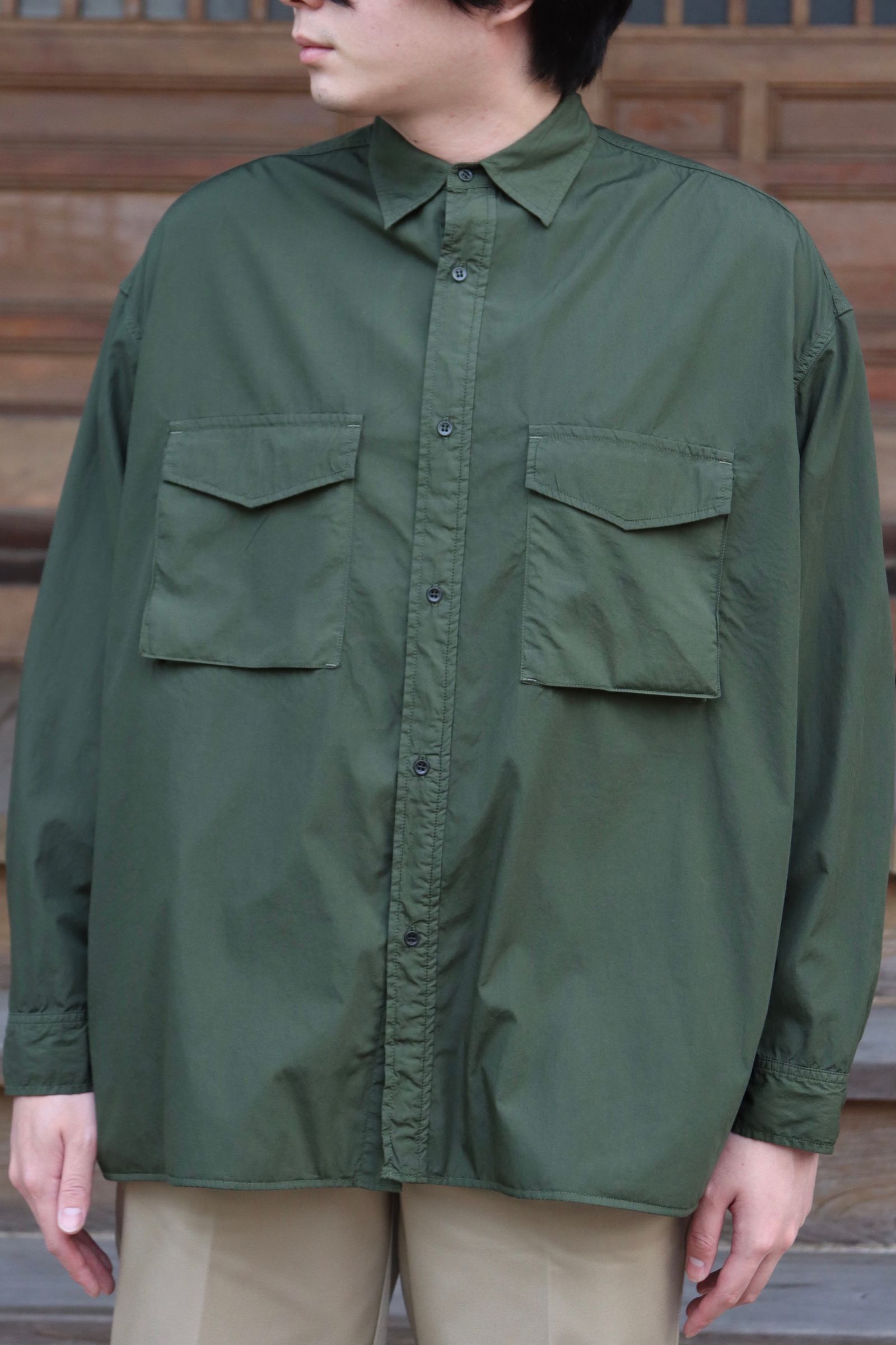 Graphaper Garment Dyed Poplin Fatigue Shirt style.2022.4.2.
