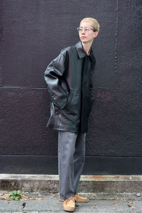 YOKE ヨーク 23AW CUT-OFF LEATHER CAR COATスタイル