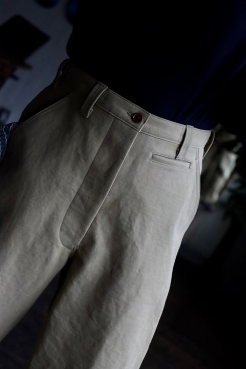 A.PRESSE 23SS Motorcycle Trousers"BEIGE"スタイル