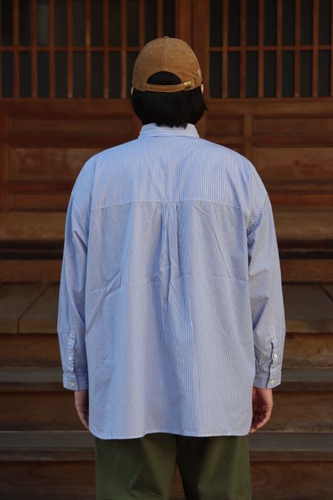 FreshService CORPORATE STRIPE REGULAR COLLAR SHIRT"WHITE×BLUE"style.