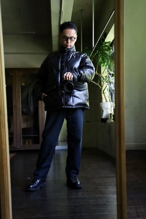 A.PRESSE Leather Down Jacketスタイル