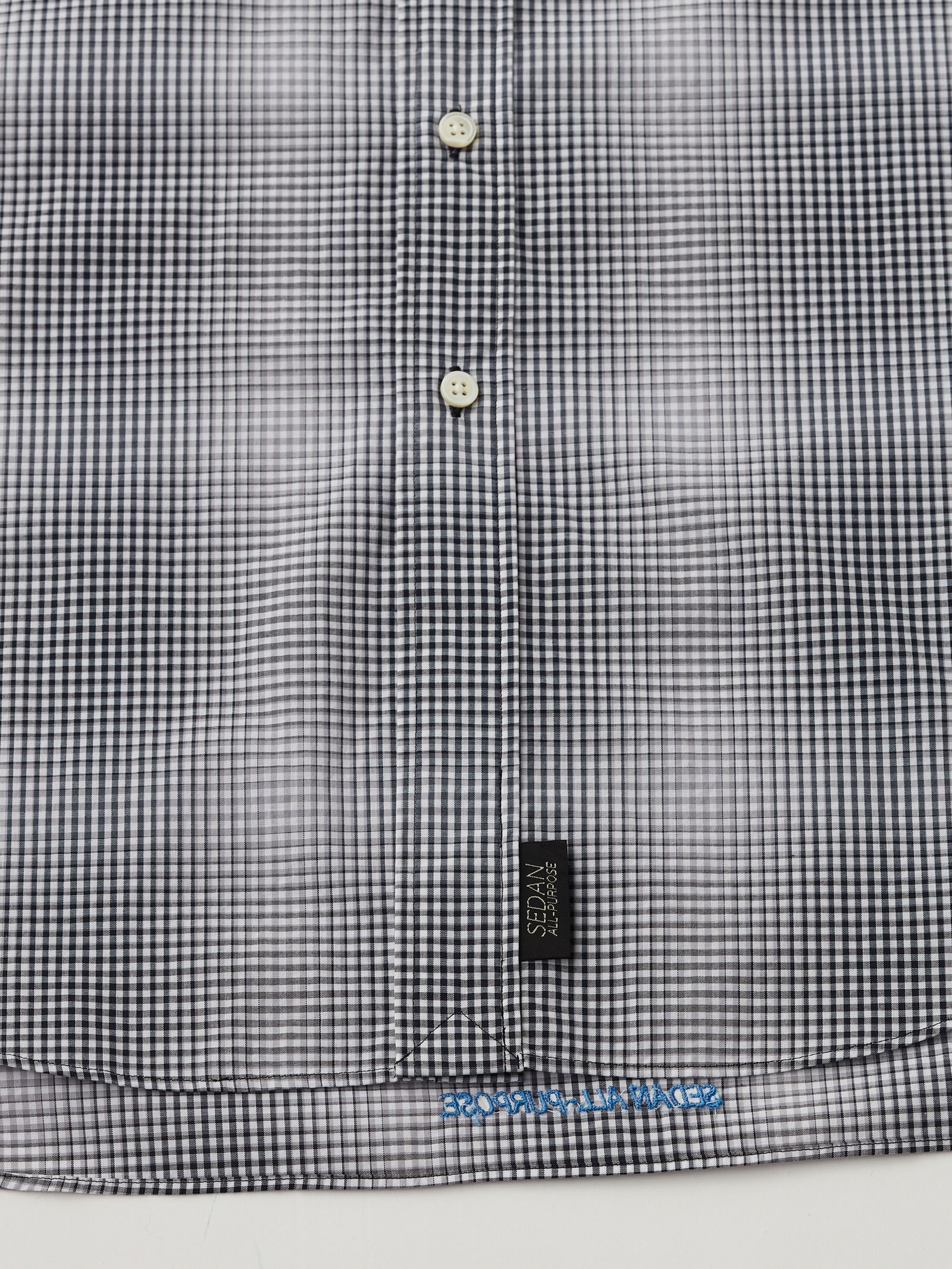 セダンオールパーパスSS24 Detachable Shadow Plaid BD Shirt (SD24S-SH04)Black Plaid