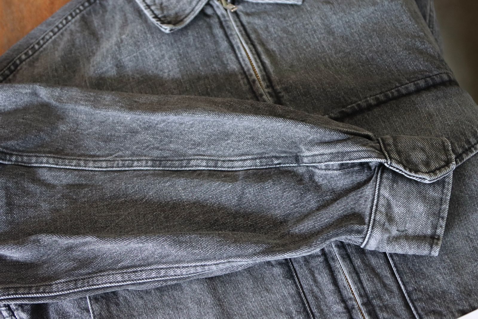 Graphpaper 25AW Women's Selvage Denim Zip Jacket(GL253-20057LB)BLACK_LIGHT FADE