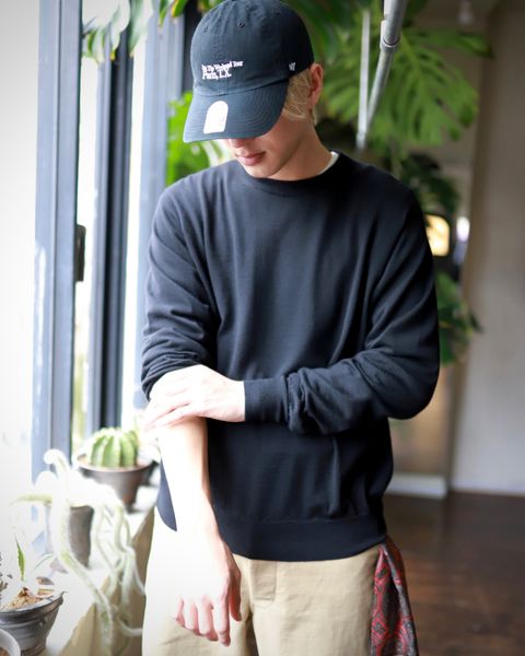 A.PRESSE 23SS Cashmere High Gauge Crew Neck Sweaterスタイル