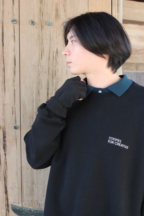SFC RAGLAN BASIC CREW"BLACK"style.