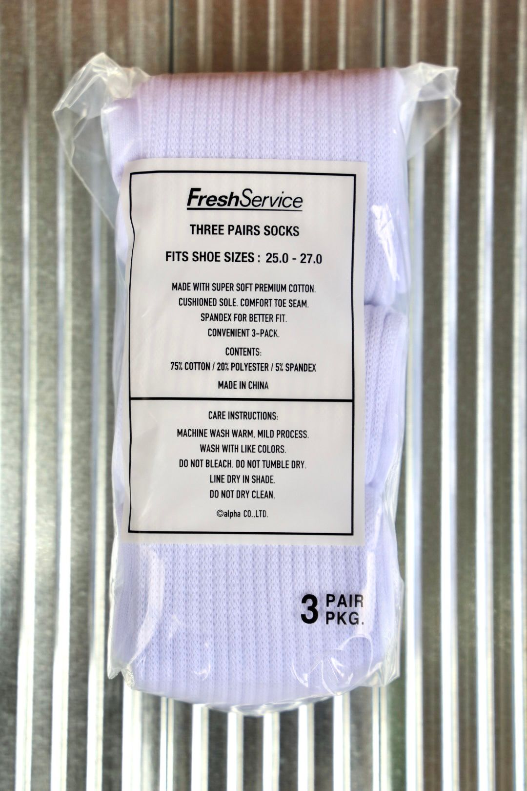 フレッシュサービス ソックスORIGINAL 3-PACK SOCKS(WHITE)☆再入荷！