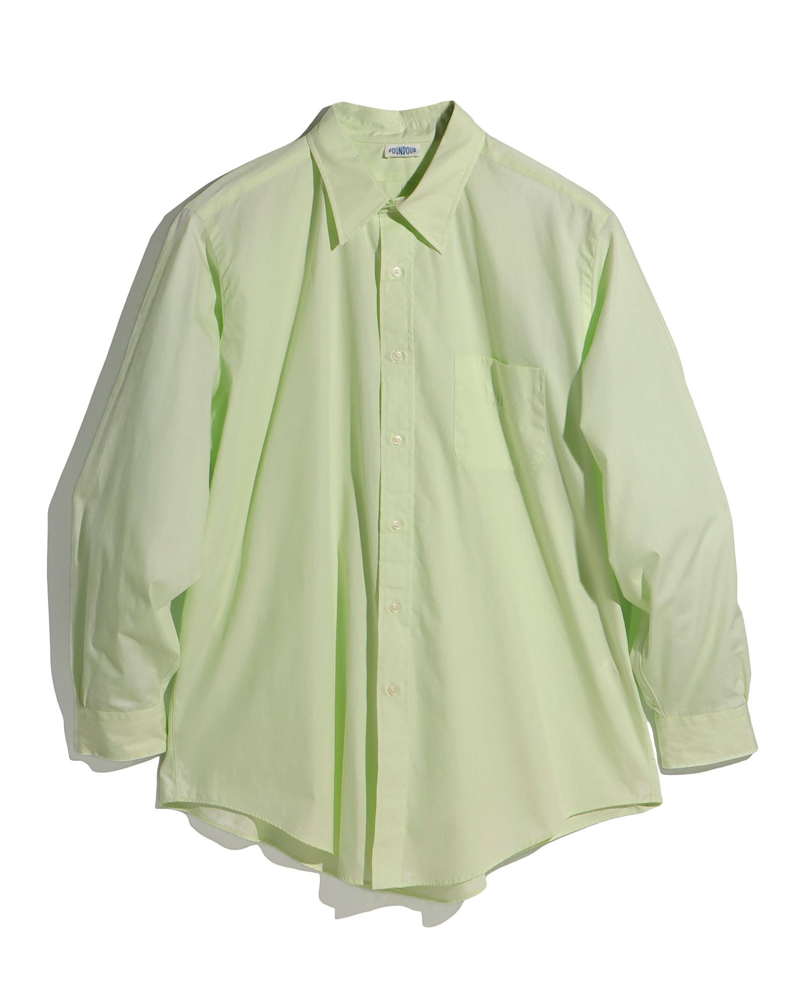 トップス FOUNDOUR REGULAR COLLAR SHIRT GREEN FOUNDOUR - ファウンダ 25SS REGULAR COLLAR SHIRT(015FD251014