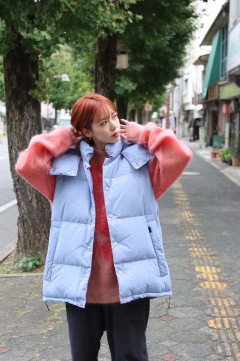 イズネス22AW DOWN VEST is-ness×Yeti (IS-YETIVS01)BLUE GRAYスタイル