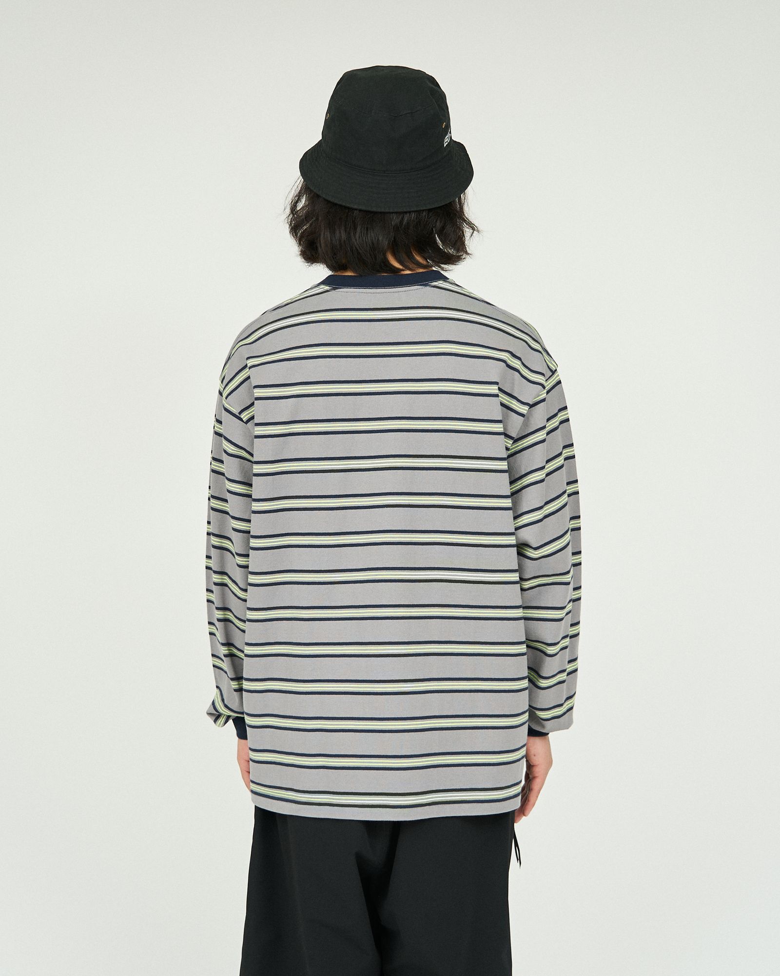 フレッシュサービス MULTI BORDER L/S TEE(FSC251-70120)GRAY